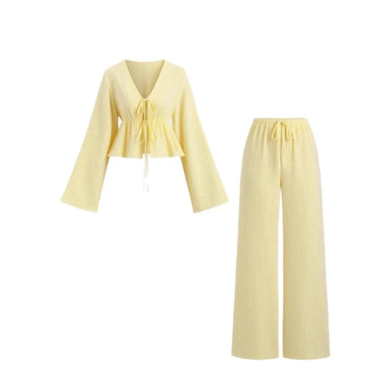 Lovelle Striped Lace-Up 2 Piece Set