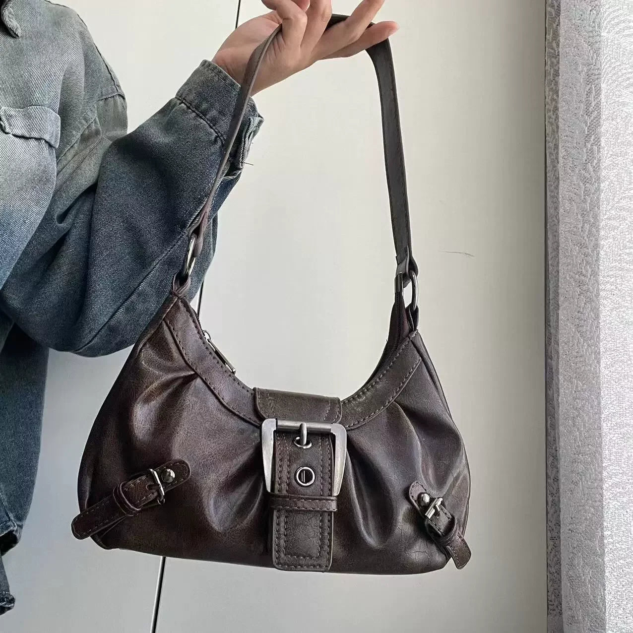 Lovelle Retro Rivet Shoulder Bag