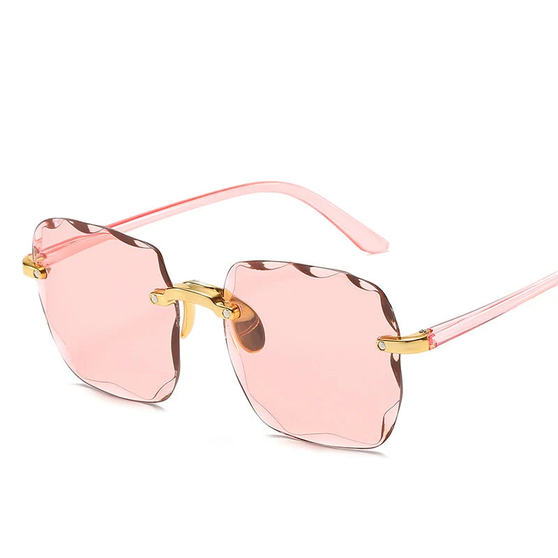 Lovelle Rimless Square Sunglasses – Luxury UV400 Summer Shades
