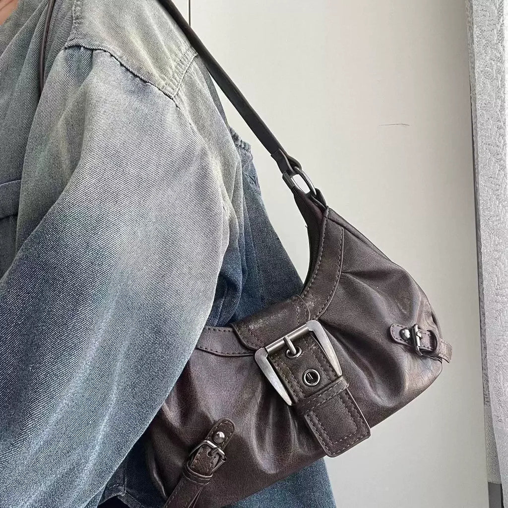 Lovelle Retro Rivet Shoulder Bag