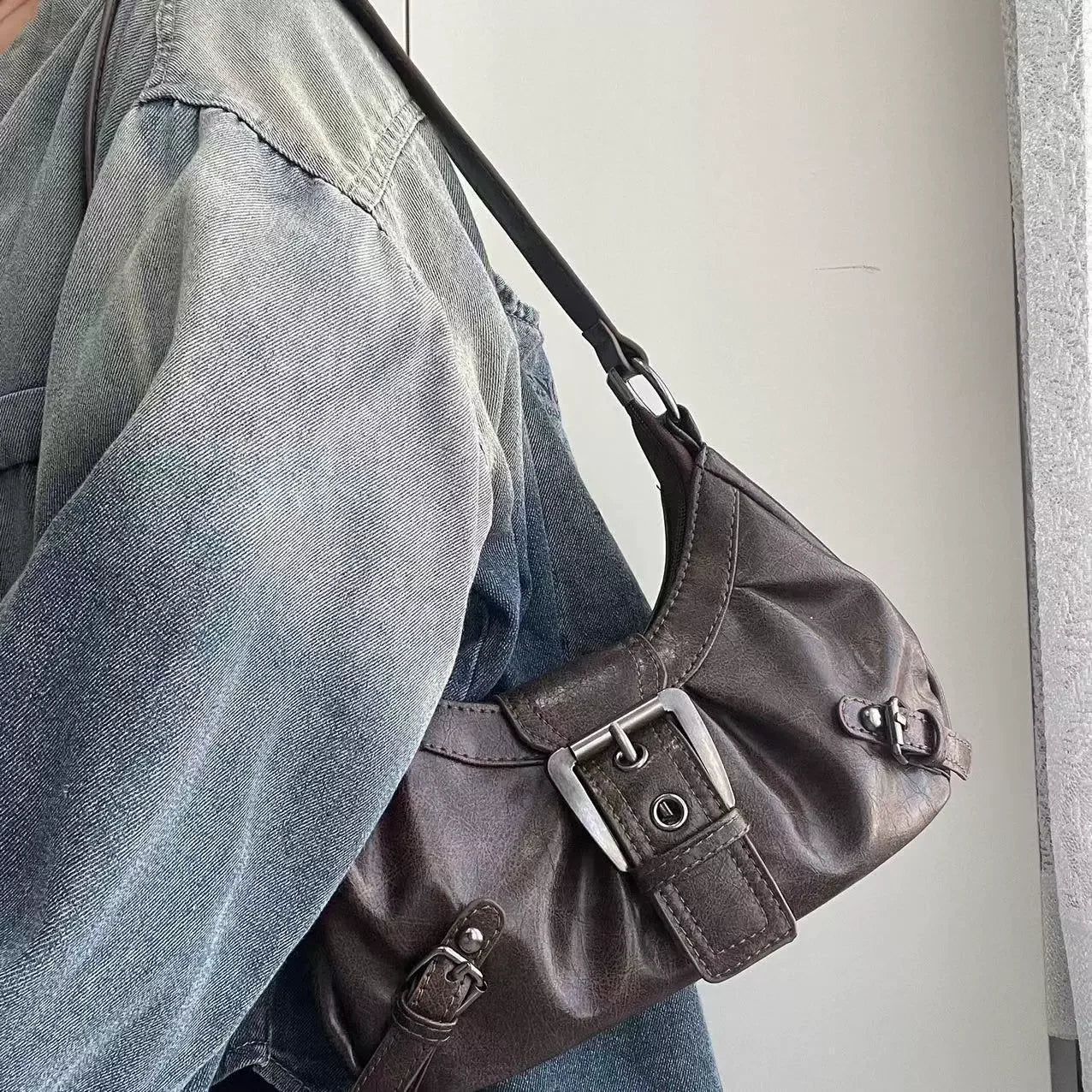 Lovelle Retro Rivet Shoulder Bag