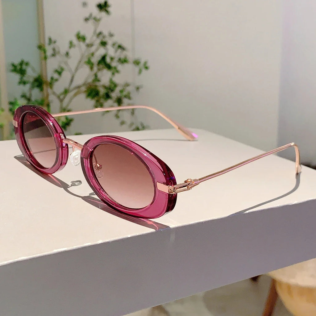 Lovelle Retro Oval Sunglasses