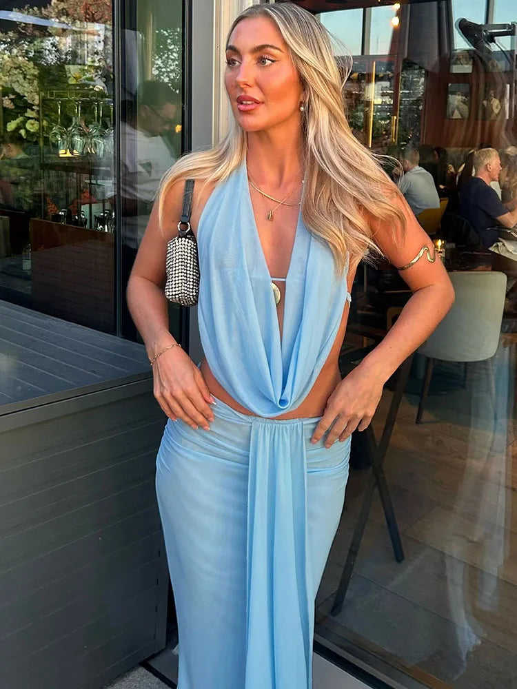 Lovelle Lace-Up Mesh 2 Piece Set