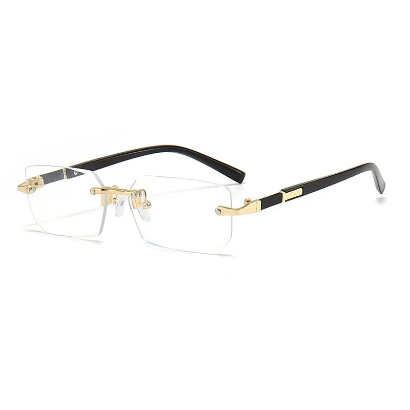 Lovelle Rimless Rectangle Sunglasses – Retro UV400 Y2K Shades